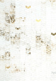 Robert Larson, White Collars, 2015, discarded cigarette packaging on linen
