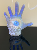 Travis Fowler, <i>Hand of Protection</i>, 2020, PLA plastic, Acrylic, Projected Light, 24x24" x 10”