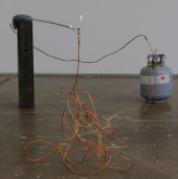 Cameron Schoepp, <i>Gas-line</i>, 2017, metal, wood, gas