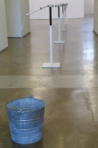 Cameron Schoepp, <i>Water-line</i>, 2017, steel, water, wood