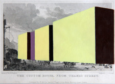 Jaime Tarazona, <i>The Custom House from Thames Street</i>, 2010, acrylic on etching
