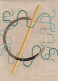 Kelly Kroener, <i>/O</i>, 2017, cotton floss on linen