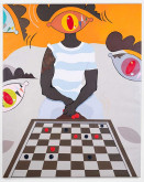Jeremiah Onifadé, <i>Midday Sun</i>, 2020, Anikulapo Acrylic and Garri on canvas 