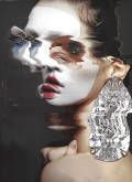 Catalina Alzate, <i>Crystal Ear</i>, 2021, Collage and Scan-art, 11x15”